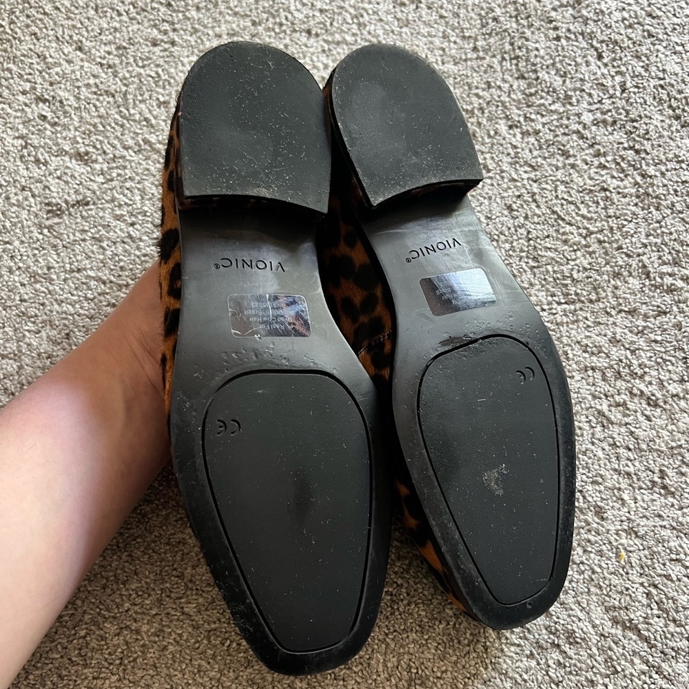 Vionic Leopard Print Brown Pony Hair Loafers - Picture 4 of 5